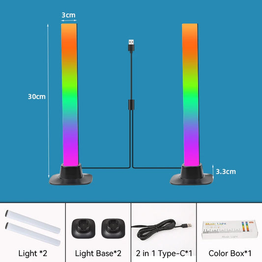 RGB Sound Pickup Light Gaming Room Atmosphere Light Night Light Computer Desktop Colorful Voice Controlled Music Rhythm Light